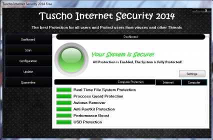 Tuscho Internet Security 2014 1.0 software screenshot