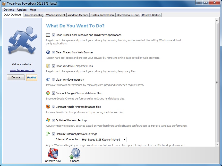 TweakNow PowerPack 2012 4.2.4 software screenshot