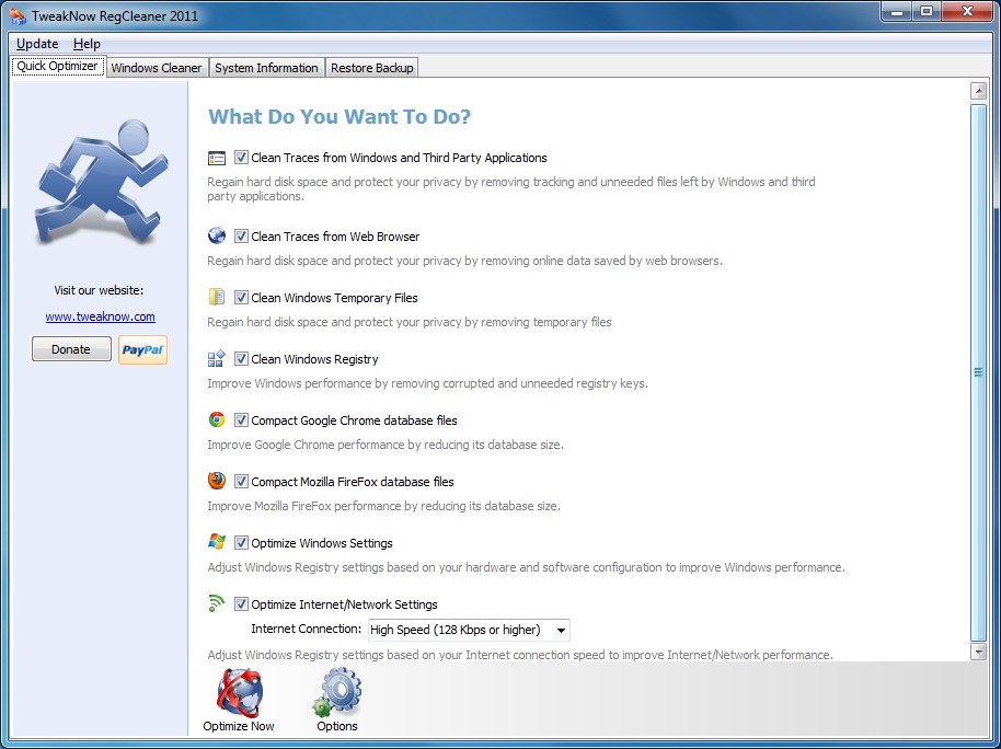 TweakNow RegCleaner 2012 7.2.1 software screenshot