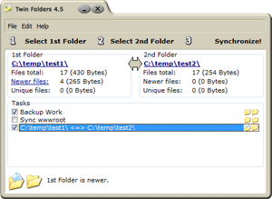Twin Folders 4.5 software screenshot