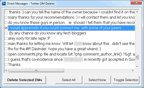 Twitter DM Deleter 1.0 software screenshot