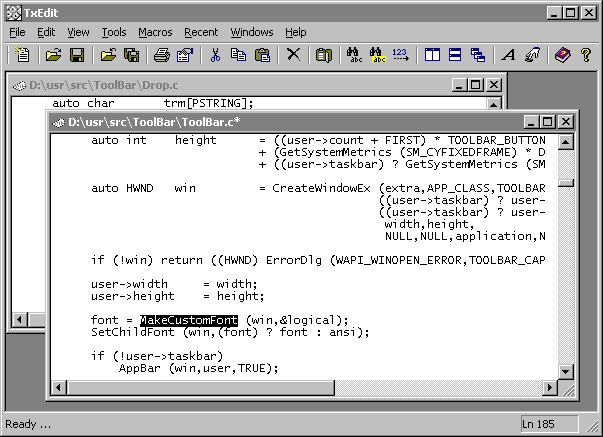 TxEdit 2000 5.6 software screenshot