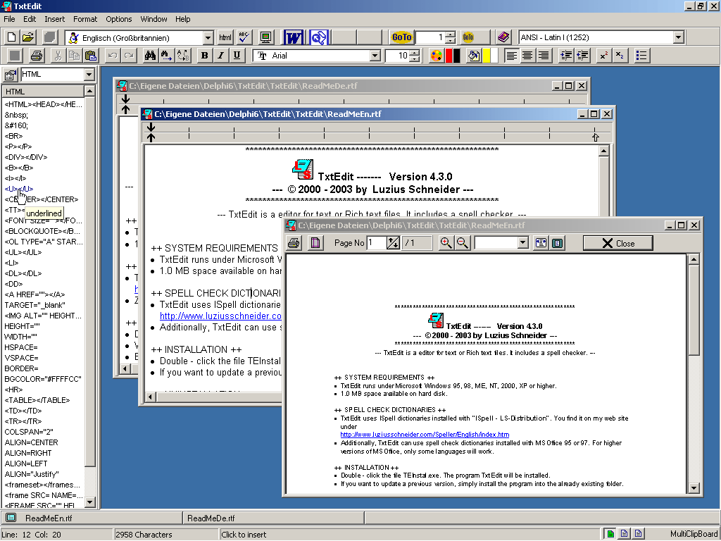 TxtEdit 4.5.2 software screenshot