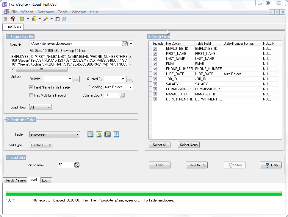 TxtToSqlite 2.1.1.170418 software screenshot