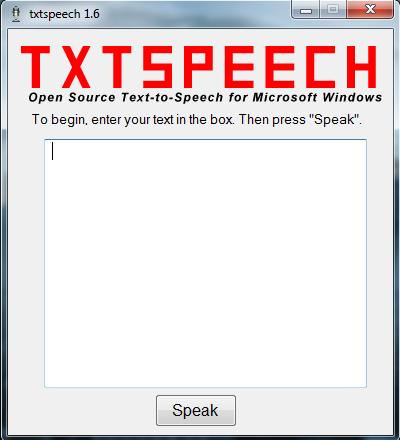 Txtspeech Portable 2.0 software screenshot