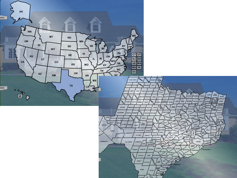 U.S. Map in Flash 1.2 software screenshot