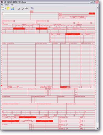 UB-04 Fill & Print NPI 1.4 software screenshot