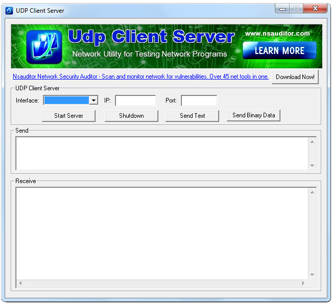 UDP Client Server 1.1 software screenshot