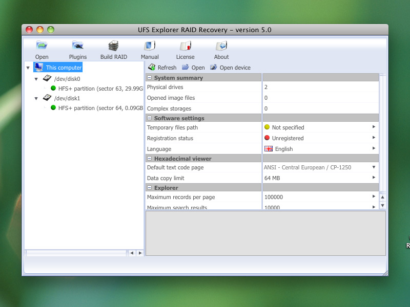 UFS Explorer RAID Recovery 5.20.2 software screenshot