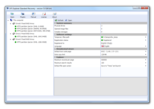 UFS Explorer Standard Recovery 5.19.1 software screenshot
