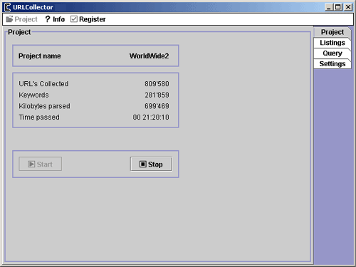 URL Collector 5 software screenshot