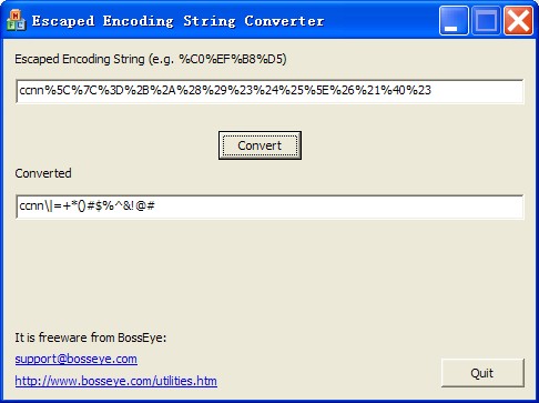 URL Escaped Encoding Decoder 1.0 software screenshot