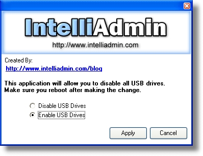 USB Drive Disabler 2.0 software screenshot
