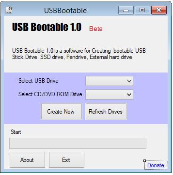 USBBootable 1.0 Beta software screenshot
