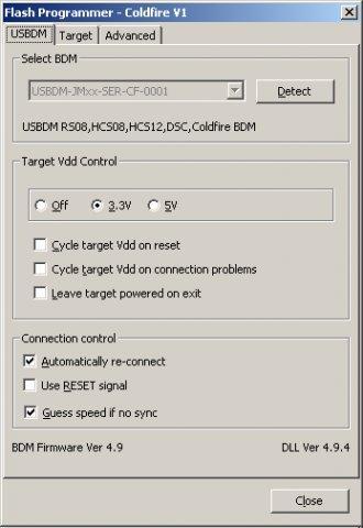 USBDM 4.12.1.140 software screenshot
