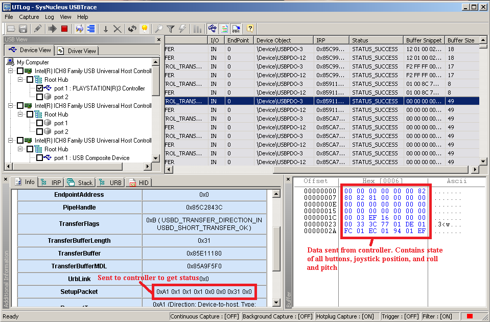 USBTrace 2.8.0.79 software screenshot