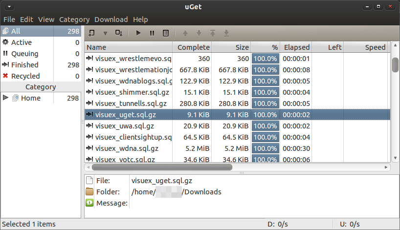 uGet 2.0.8 software screenshot