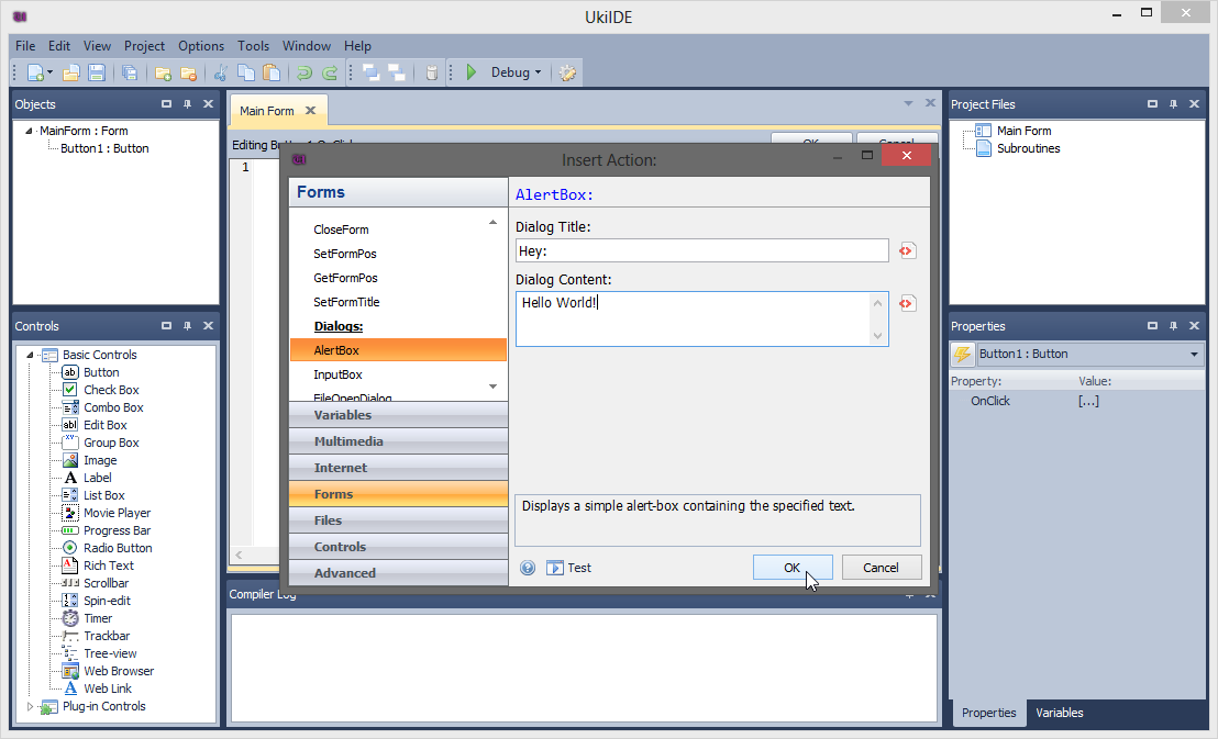 UkiIDE 0.0.1 Build 23021 Al software screenshot