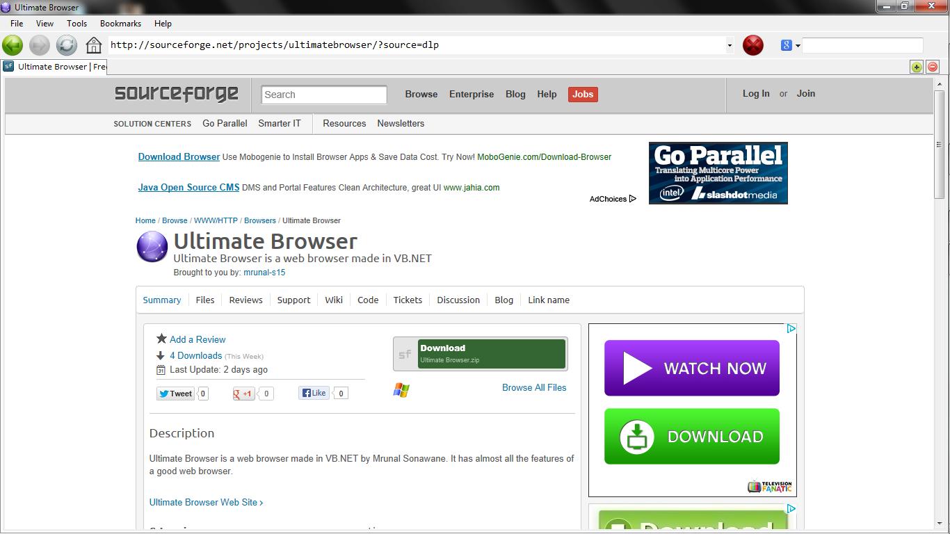 Ultimate Browser 2.3.3.0 software screenshot