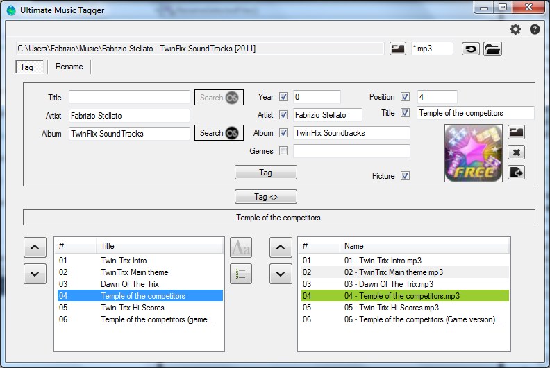 Ultimate Music Tagger 1.0.0.0 software screenshot