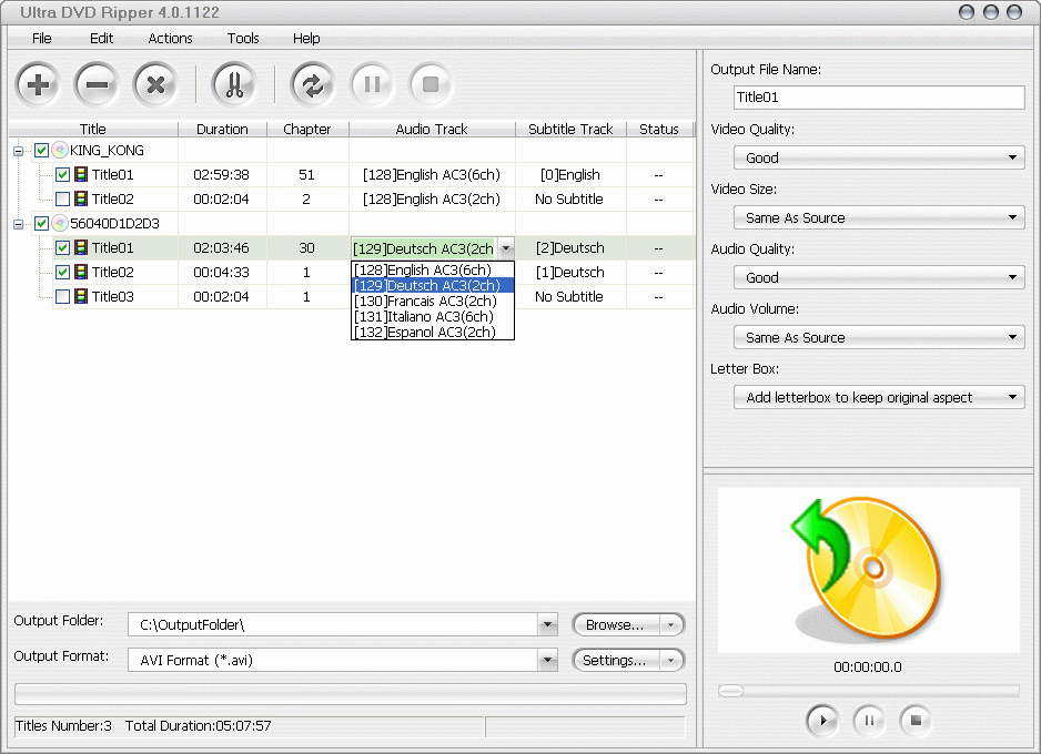 Ultra DVD Audio Ripper 4.3.0718 software screenshot