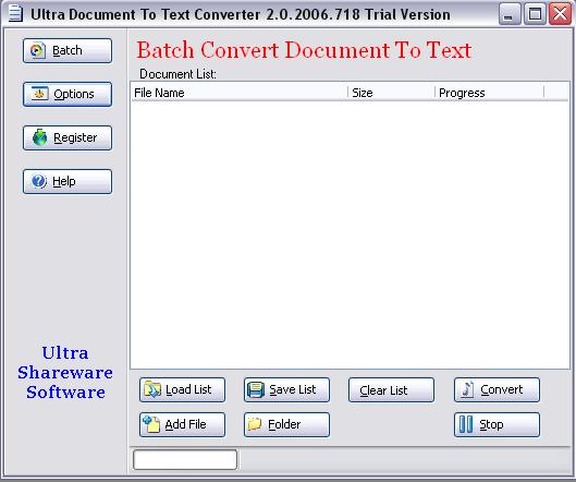 Ultra Document To Text ActiveX Component 2.0.2012.115 software screenshot