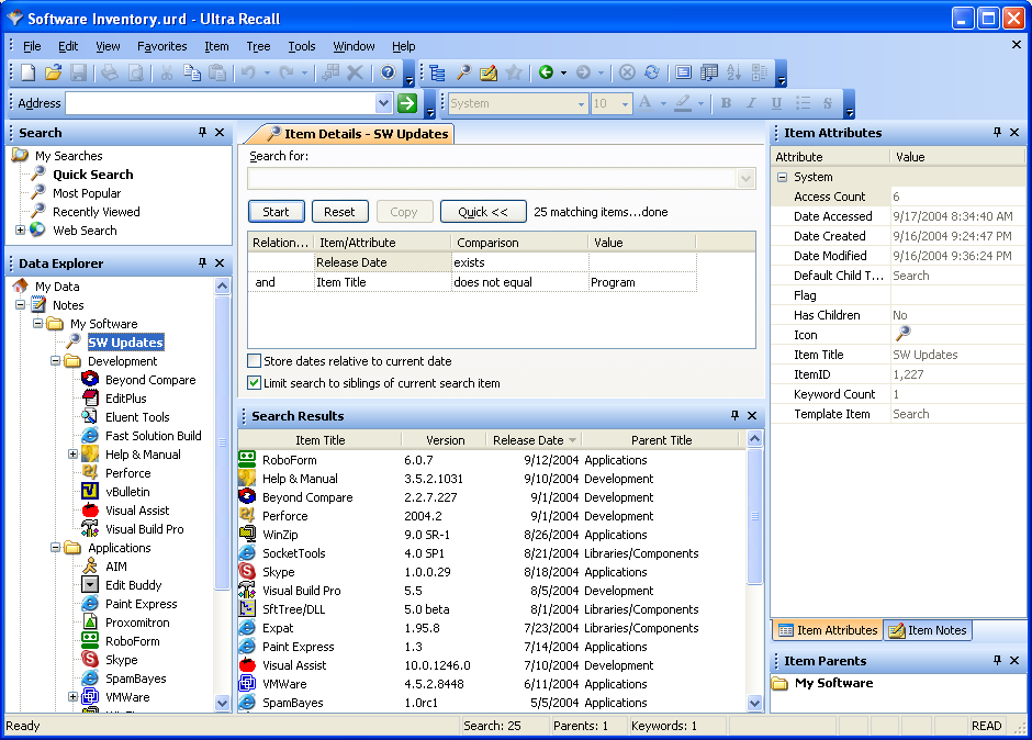 Ultra Recall Professional 5.3 software screenshot