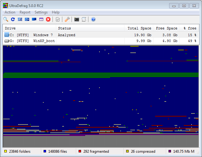 UltraDefrag 7.0.1 software screenshot