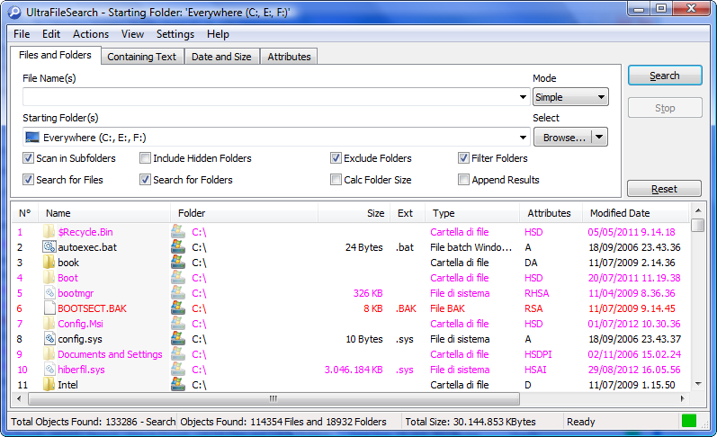 UltraFileSearch Lite Portable 4.6.0.16023 software screenshot