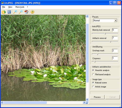 UnJpeg 1.5 software screenshot