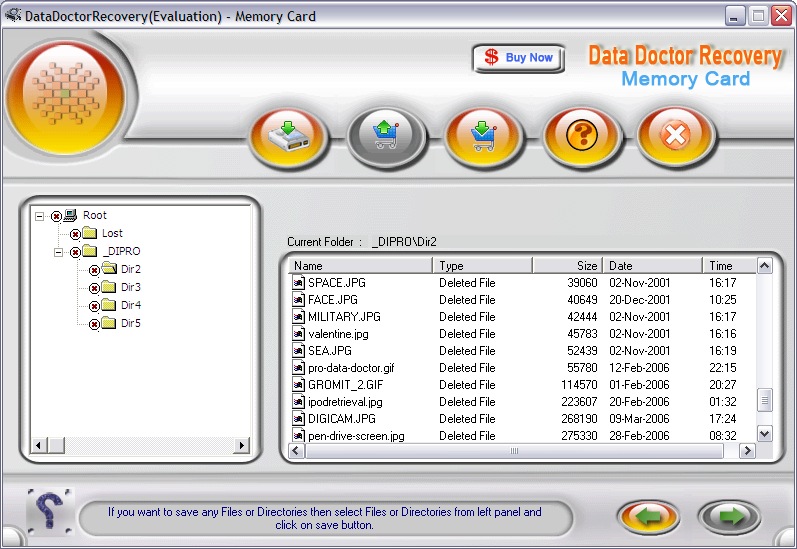 Undelete Memory Card 2.0.1.5 software screenshot