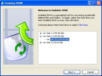 Undelete NOW! 1.0 software screenshot