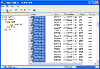 Undelete xD-Picture Card 1.9 software screenshot