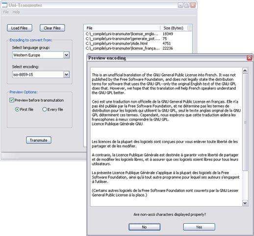 Unicode Transmuter 0.1.0 software screenshot