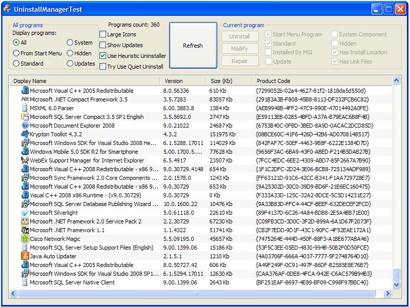 Uninstall Manager WinLib 3.3.1.160 software screenshot