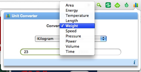 Unit Converter for Chrome 1.1 software screenshot