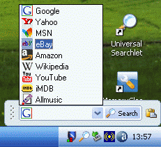 Universal Searchlet 1.22 software screenshot