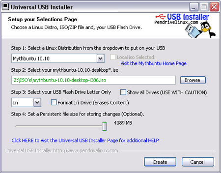 Universal USB Installer 1.9.7.8 software screenshot