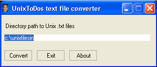 Unix2Dos 1.1 software screenshot