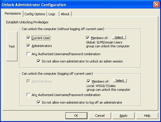 Unlock Administrator 2.00 software screenshot
