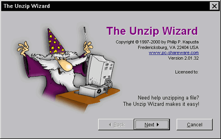 Unzip Wizard 3.20.32 software screenshot