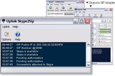 Uplink Skype to Sip Adapter 1.21 software screenshot
