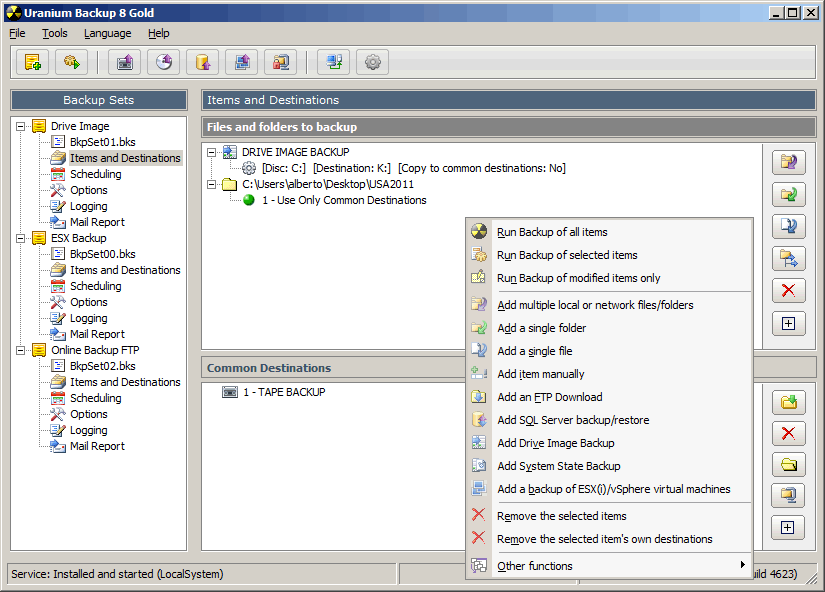 Uranium Backup 8.6.7.4865 software screenshot