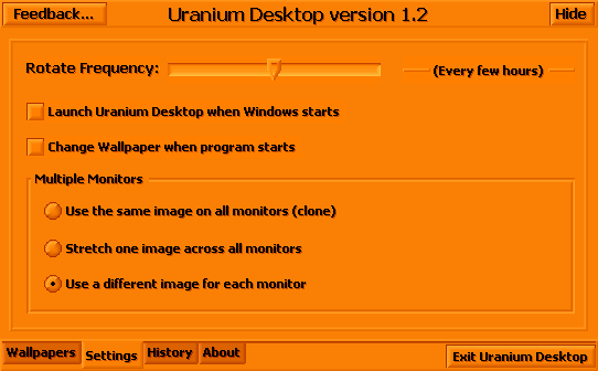 Uranium Desktop 1.2 software screenshot