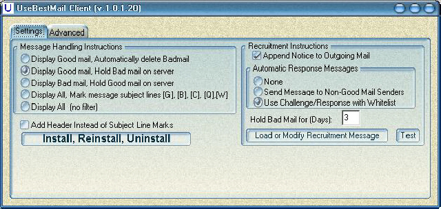 UseBestMail Personal Edition 1.0.5.2 software screenshot