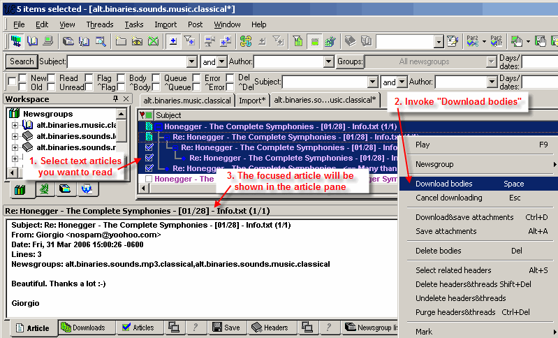 Usenet Explorer 4.9.7 software screenshot