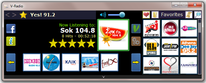 V-Radio 2.3.2 software screenshot