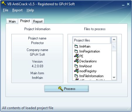 VB AntiCrack 1.5 software screenshot