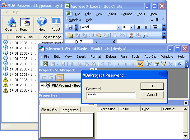 VBA Password Bypasser 6.0 software screenshot