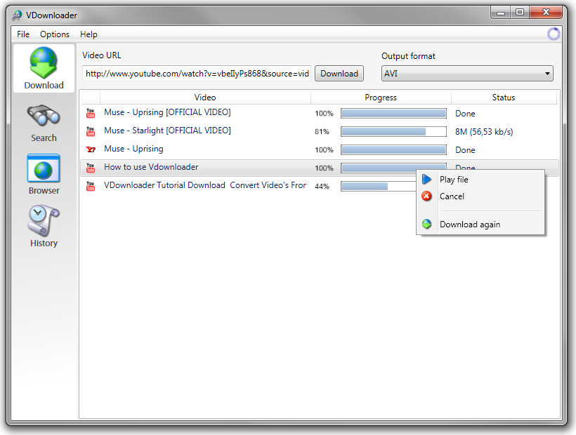 VDownloader 4.5.2780.0 software screenshot